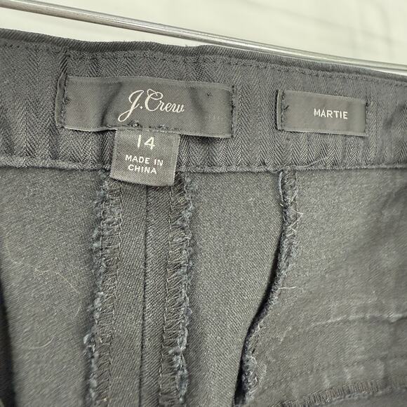 J Crew Martie Crop Pants 14 Black High Rise Side Zip Slim Fit Stretch Twill - Picture 7 of 9